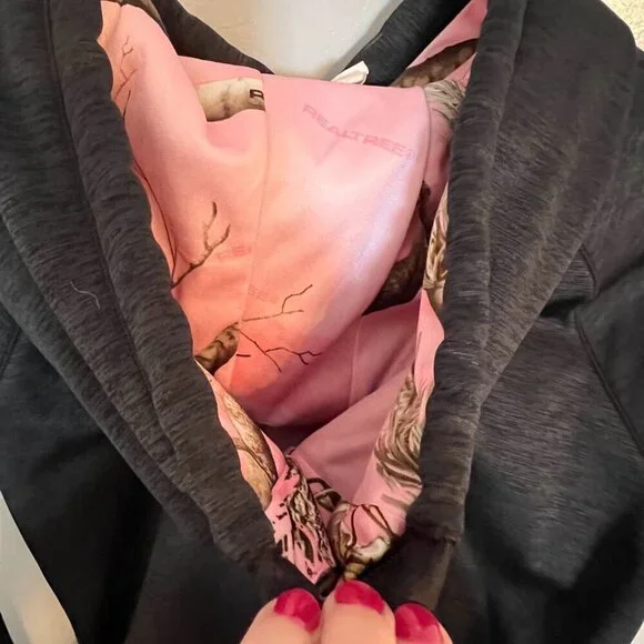 Under Armour Youth Cold Gear Loose Black Realtree Camo Hoodie Sweatshirt Size M - Picture 5 of 5